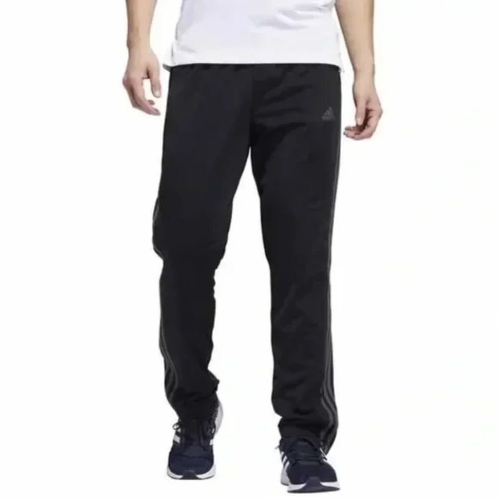 adidas Black Tricot Track Pants XS Tapered Zip Athletic Joggers